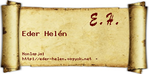 Eder Helén névjegykártya